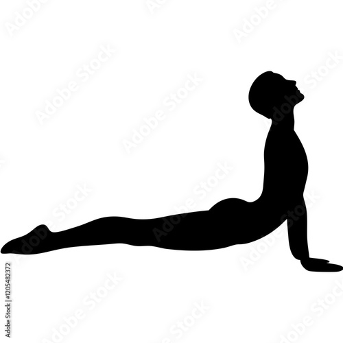 A woman is doing a yoga pose. She is in a kneeling position