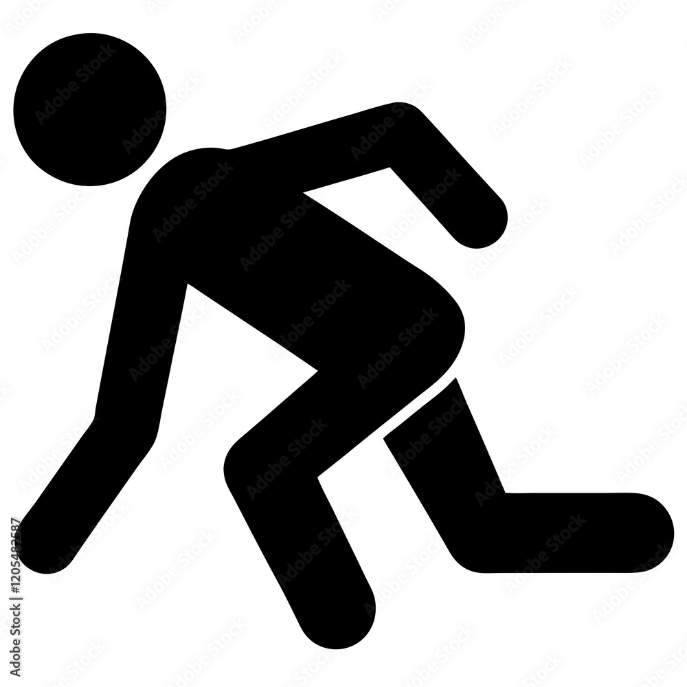 A man running in the air. He is wearing black clothes