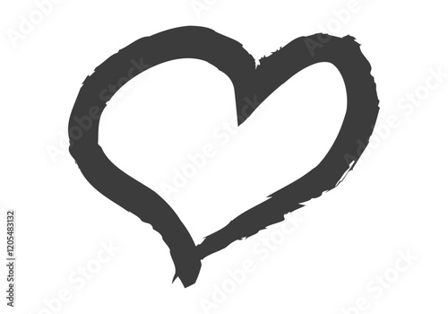 Icono negro de corazón de me gusta de trazo de pincel
