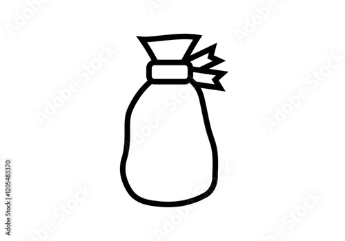 Icono negro de saco o bolsa atada