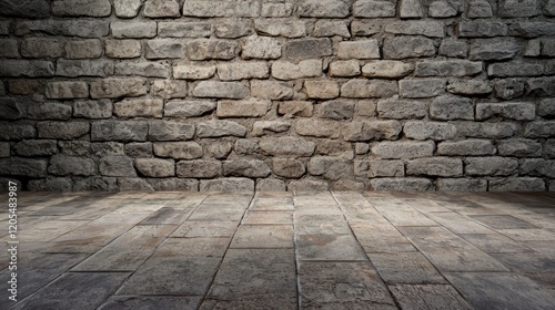 Rustic Stone Wall and Floor Texture Ideal for Backgrounds, Set Designs, and Interior Decoration Projects