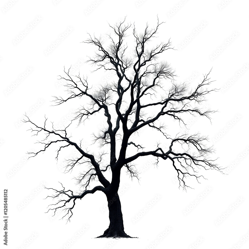 Fototapeta premium Single Tree isolated on white background