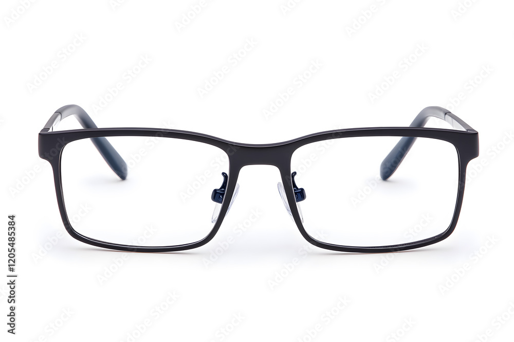 Classic, black-rimmed eyeglasses mock up isolated on white background Classic, black-rimmed eyeglasses mock up isolated on white background