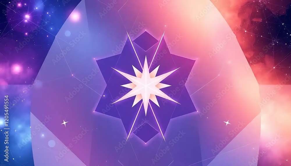 Cosmic Star Within Geometric Purple Galaxy Design Cosmic Star Within Geometric Purple Galaxy Design