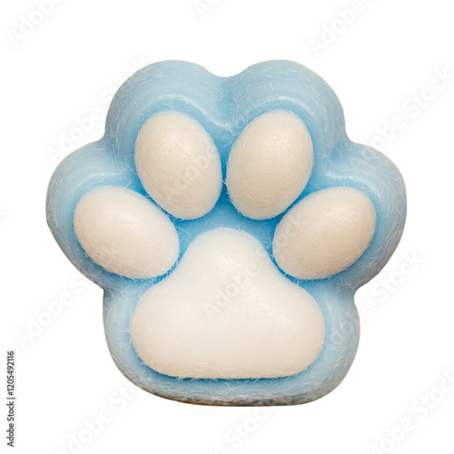 Taba paw blue colorful toy antistress squish isolated on white background