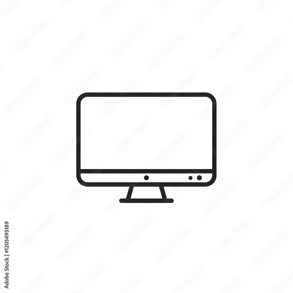 Minimalist Line Icon of a Desktop Computer Monitor Minimalist Line Icon of a Desktop Computer Monitor