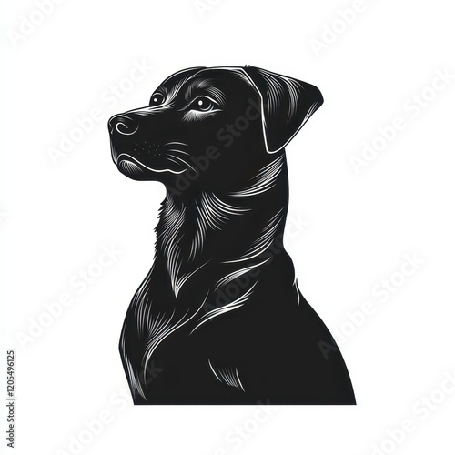 This illustration depicts a sleek black dog icon, characterized by its elegant lines and distinctive features, making it an ideal choice for various design or branding applications photo