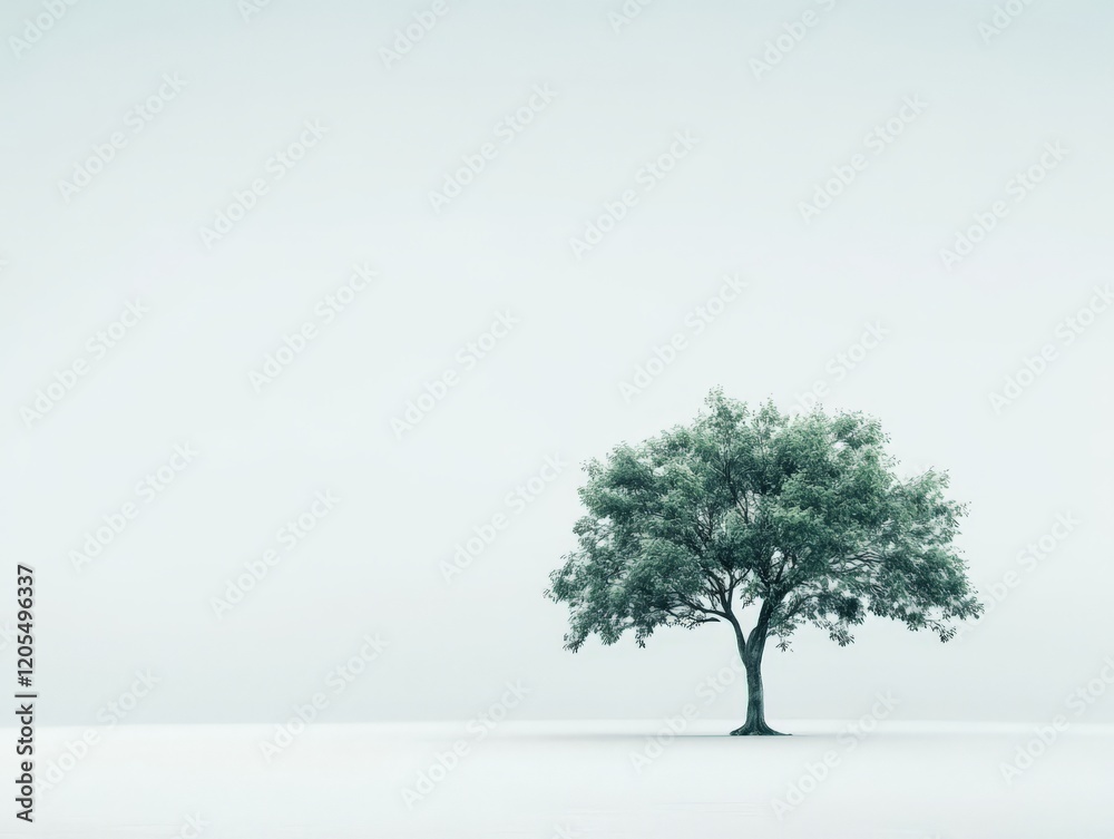 A solitary tree stands in a minimalist landscape, evoking tranquility and solitude. A solitary tree stands in a minimalist landscape, evoking tranquility and solitude.