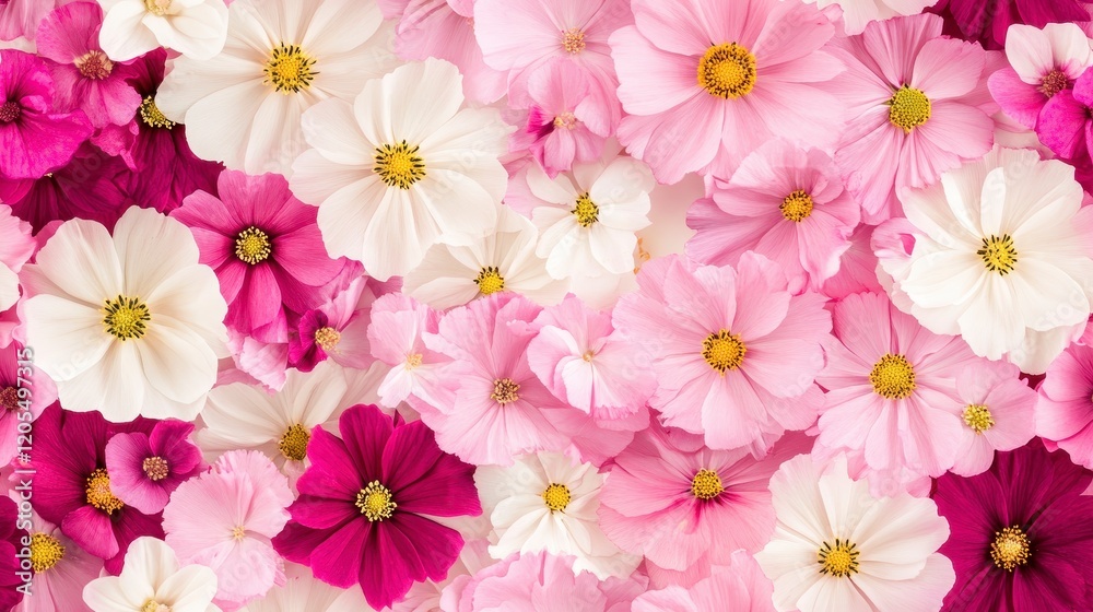 Cosmos Flower Pattern, intricate design featuring pink, magenta, and white cosmos flowers, ideal for textiles and backgrounds. Cosmos Flower Pattern, intricate design featuring pink, magenta, and white cosmos flowers, ideal for textiles and backgrounds.