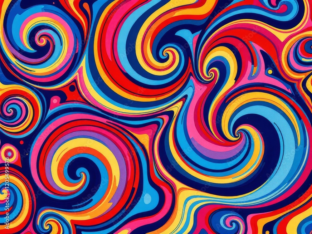 Retro Psychedelic Swirl Background Abstract Illustration Retro Psychedelic Swirl Background Abstract Illustration