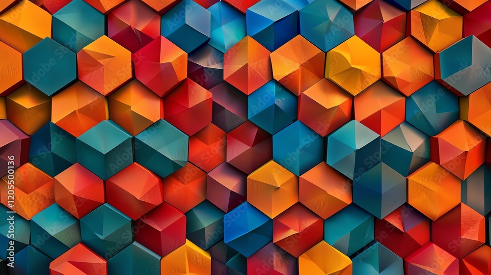 Abstract geometric background of colorful hexagons. Abstract geometric background of colorful hexagons.