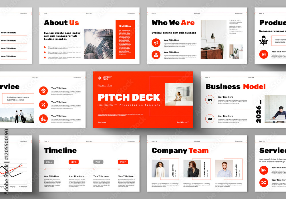 Pitch Deck Presentation Template Stock Template | Adobe Stock
