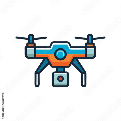 Drone icon, Quadcopter vector icon. Drone with camera Icon Flat Style Isolated Vector Illustration, isolated on white background