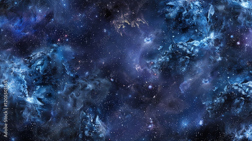 Obraz premium Blue nebula with stars.