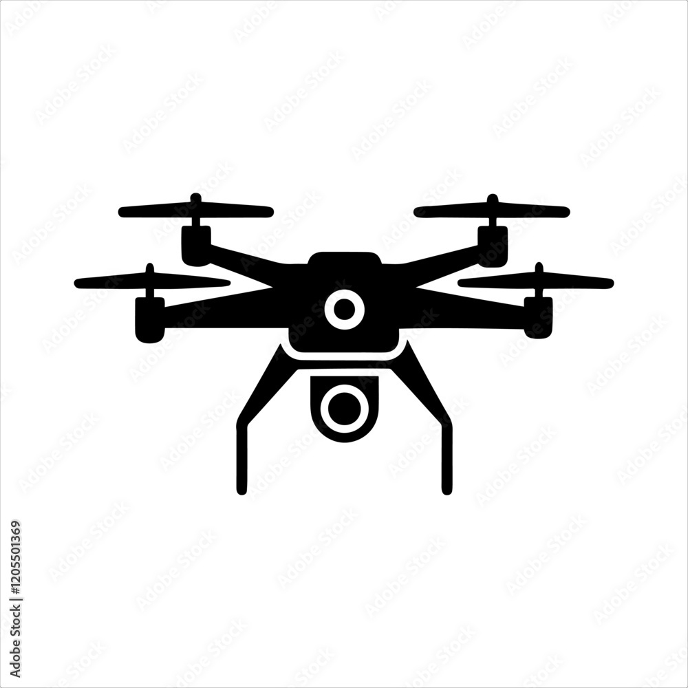 Drone icon, Quadcopter vector icon. Drone with camera Icon Flat Style Isolated Vector Illustration, isolated on white background Drone icon, Quadcopter vector icon. Drone with camera Icon Flat Style Isolated Vector Illustration, isolated on white background