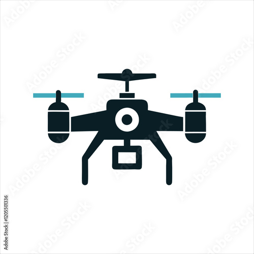 Drone icon, Quadcopter vector icon. Drone with camera Icon Flat Style Isolated Vector Illustration, isolated on white background