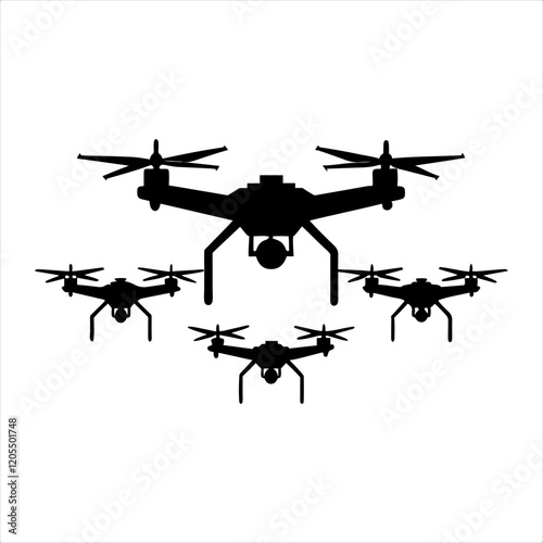 Drone icon, Quadcopter vector icon. Drone with camera Icon Flat Style Isolated Vector Illustration, isolated on white background