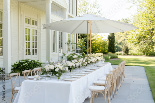 summer outdoor gourmet dining, garden party