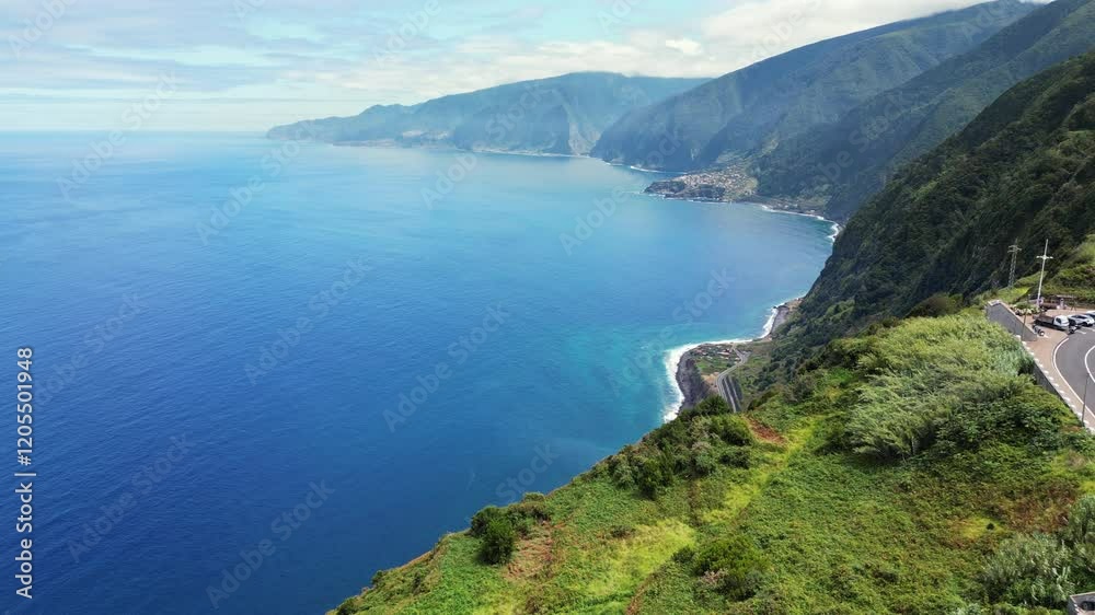 Aerial view of the cliffs in Madeira, scenery Aerial view of the cliffs in Madeira, scenery