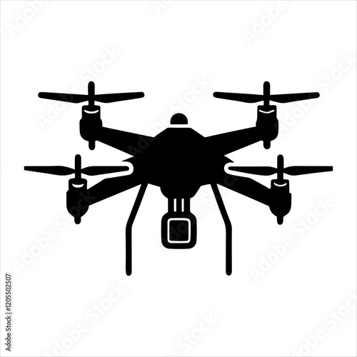 Drone icon, Quadcopter vector icon. Drone with camera Icon Flat Style Isolated Vector Illustration, isolated on white background