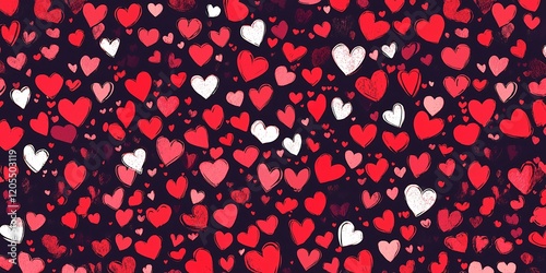 seamless pattern with hearts,Perfect for Valentine's Day, love-themed designs, scrapbooking, textiles