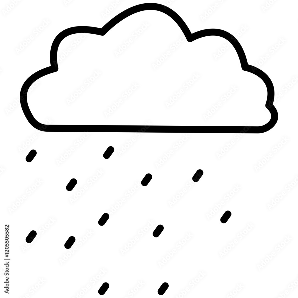Rainy Line Icon Style Rainy Line Icon Style