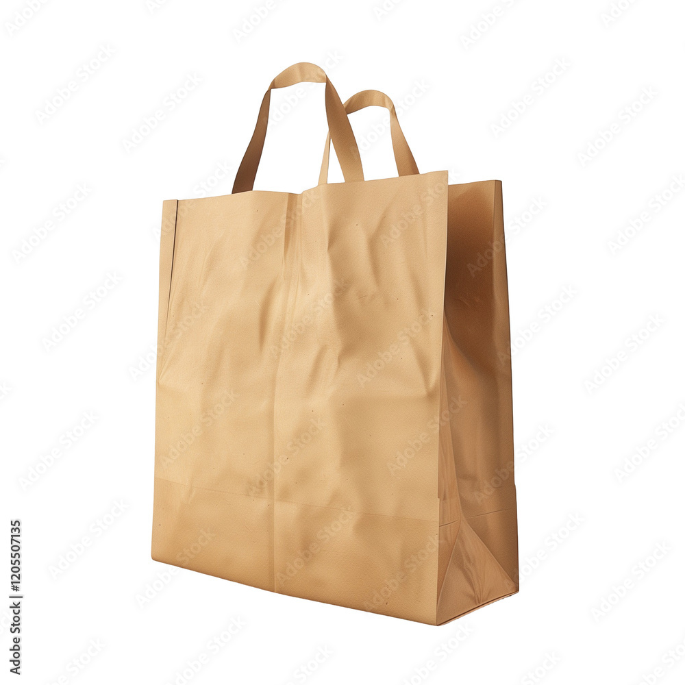 3D Rendered Minimalist Paper Bag Concept Model with Clean Design and Textured Surface Isolated on Transparent Background 3D Rendered Minimalist Paper Bag Concept Model with Clean Design and Textured Surface Isolated on Transparent Background
