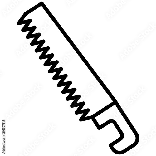 Hand Saw Line Icon Style
