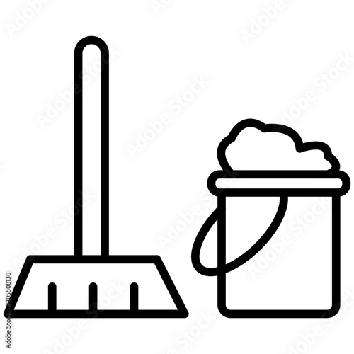 Cleaning Line Icon Style