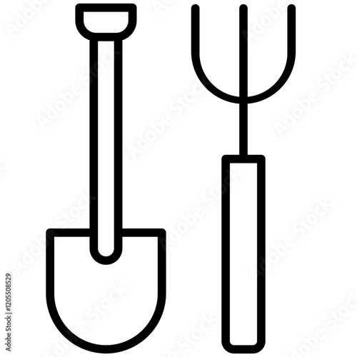 Gardening Tool Line Icon Style