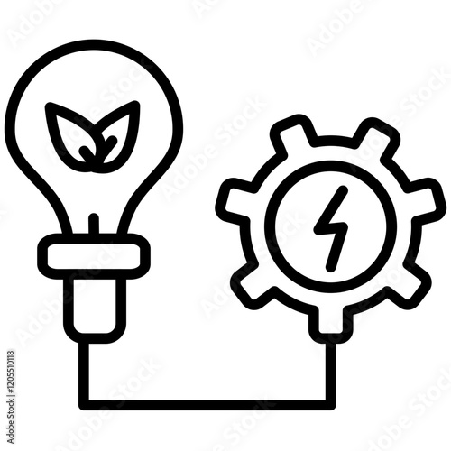 Sustainable Energy Line Icon Style