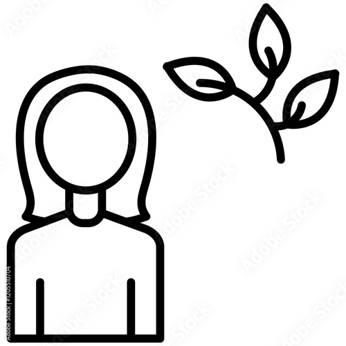 Ecologist Line Icon Style