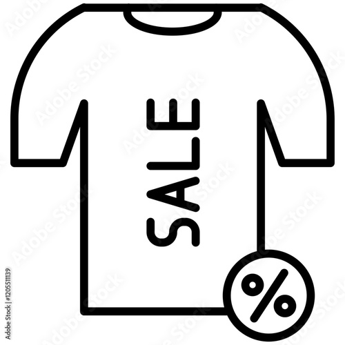 Shirt Sale Line Icon Style