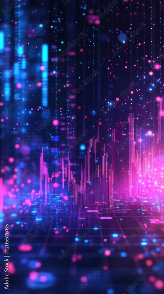 Abstract Digital Data Visualization Neon Lights Abstract Digital Data Visualization Neon Lights
