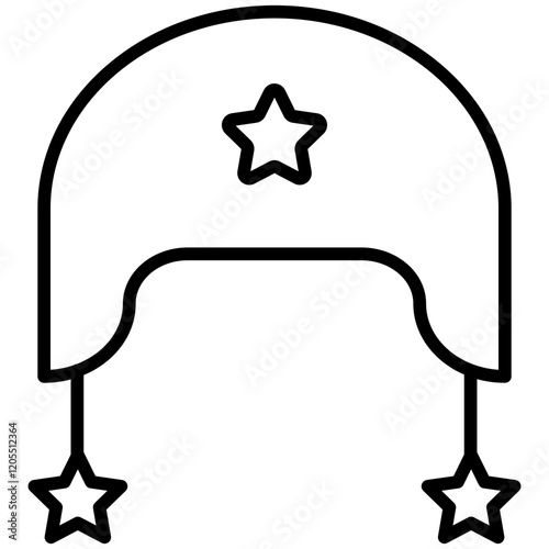 Earflaps Line Icon Style