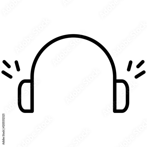 Earmuffs Line Icon Style