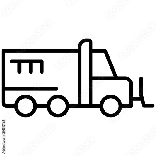 Snowplow Line Icon Style