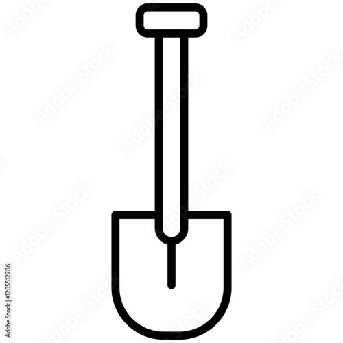 Shovel Line Icon Style