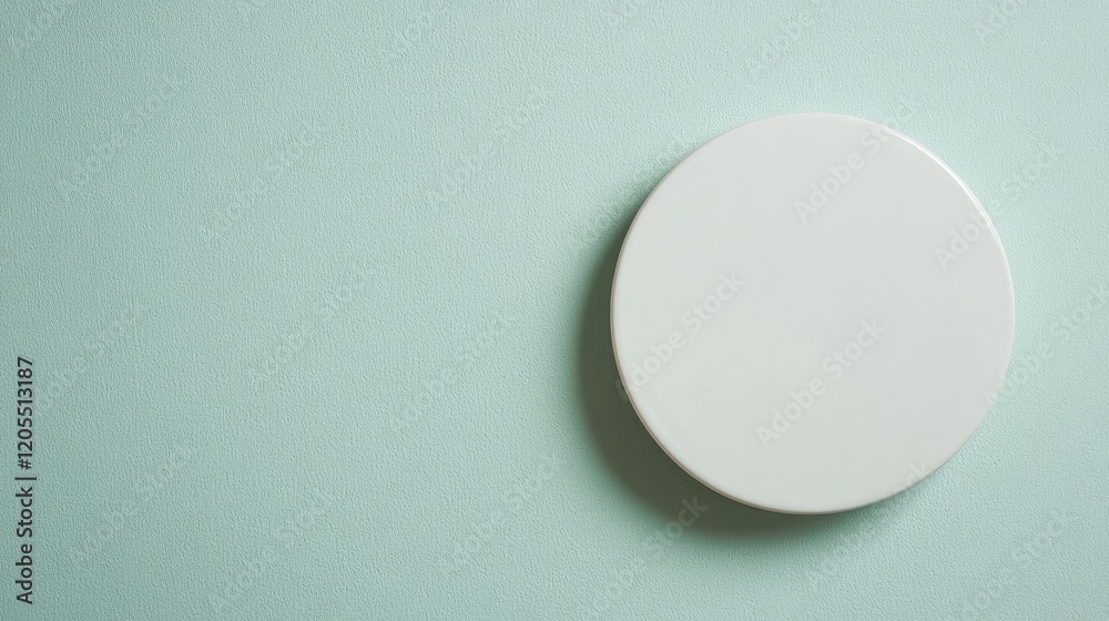 A minimalist brooch with clean lines and a circular design, displayed on a soft pastel mint background. A minimalist brooch with clean lines and a circular design, displayed on a soft pastel mint background.