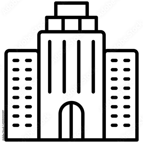 Apartments Line Icon Style
