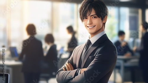 笑顔のアジア人ビジネスマン06