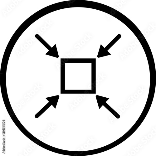 Minimize icon.Minimize icon rally compact size small scale arrows icons . shrink icon resize in arrows.minimize icon four 4 arrows icon meeting point.Minimize Icon with reflection on white background.