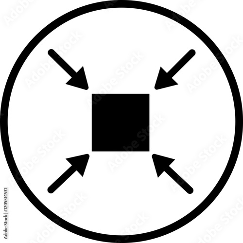 Minimize icon.Minimize icon rally compact size small scale arrows icons . shrink icon resize in arrows.minimize icon four 4 arrows icon meeting point.Minimize Icon with reflection on white background.