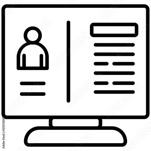 Web Portfolio Line Icon Style