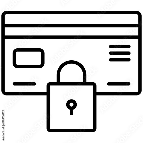 Card Blocked Line Icon Style