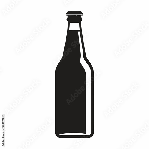 beer silhouette,glass beer bottle icon shape symbol. beer Black vector illustration