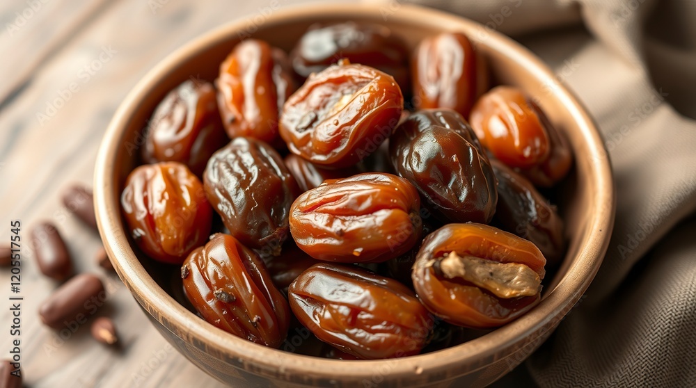 Sweet Dates in Rustic Bowl: A Warm, Natural Still Life Sweet Dates in Rustic Bowl: A Warm, Natural Still Life
