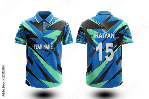 Sublimation Polo Strip Collar Design Mockup Template