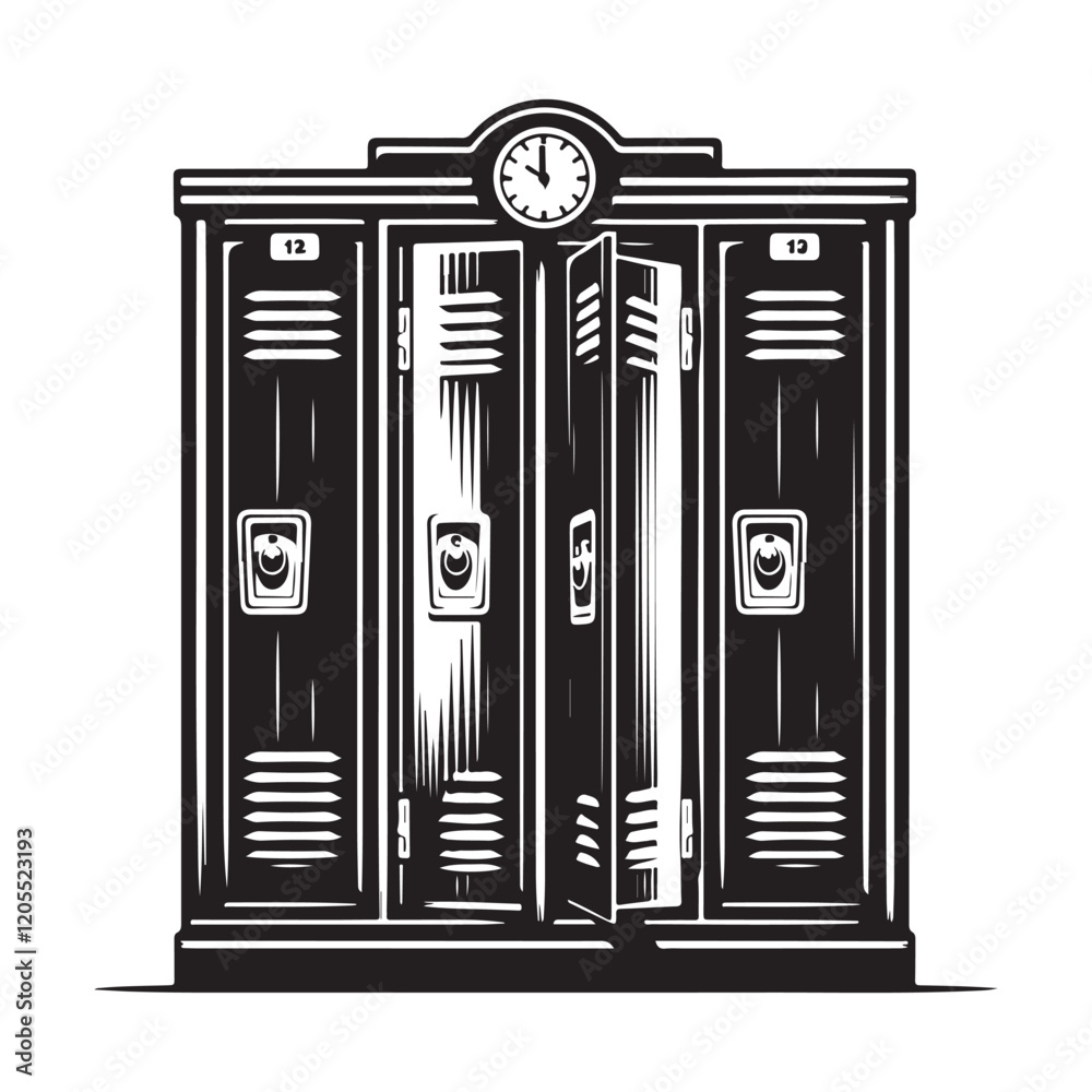 School locker vector icon logo white background School locker vector icon logo white background