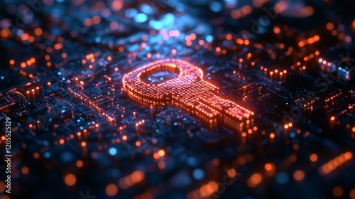 A visual representation of two devices exchanging encrypted data using symmetric encryption with the same key for both encryption and decryption. 401